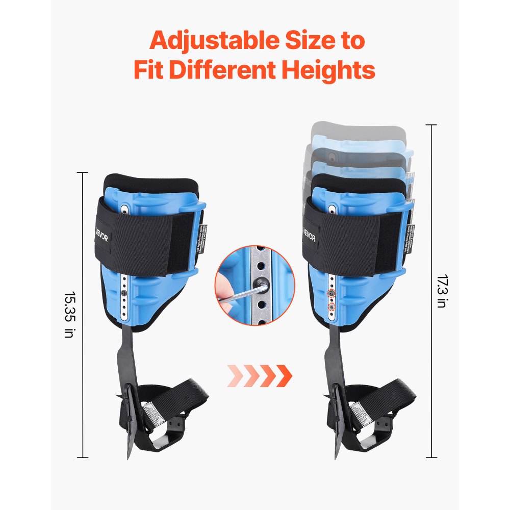 VEVOR Tree Climbing Spikes, Height-Adjustable Tree Climbing Gear with Straps & Padding Cushion, 350 lbs Load Capacity, Heavy Duty Steel Climb Spurs Arborist Equipment for Fruit Picking Hunting