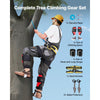 VEVOR Tree Climbing Spikes Set, Height-Adjustable Tree Climbing Gear with Straps & Spike Protectors, 350 lbs Load Capacity, Durable Aluminum Climb Spurs Arborist Equipment for Fruit Picking Hunting