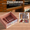 VEVOR Cigar Humidor Cabinet, Handmade Spanish Cedar Wood Cigar Humidor for 100-150 Cigars, Glass Cigar Desktop Storage Case with Digital Humidifier, Hygrometer, Shelves, and Handle, Great Gift for Men