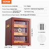 VEVOR Cigar Humidor Cabinet, Handmade Spanish Cedar Wood Cigar Humidor for 100-150 Cigars, Glass Cigar Desktop Storage Case with Digital Humidifier, Hygrometer, Shelves, and Handle, Great Gift for Men