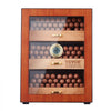 VEVOR Cigar Humidor Cabinet, Handmade Spanish Cedar Wood Cigar Humidor for 100-150 Cigars, Glass Cigar Desktop Storage Case with Digital Humidifier, Hygrometer, Shelves, and Handle, Great Gift for Men