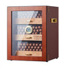 VEVOR Cigar Humidor Cabinet, Handmade Spanish Cedar Wood Cigar Humidor for 100-150 Cigars, Glass Cigar Desktop Storage Case with Digital Humidifier, Hygrometer, Shelves, and Handle, Great Gift for Men