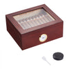 VEVOR Cigar Humidor, Glass Top Cigar Humidor Box, Handmade Spanish Cedar Wood Cigar Desktop Box, Cigar Storage Case with Humidifier, Hygrometer and Divider, 30-50 Cigars, Great Gift for Men