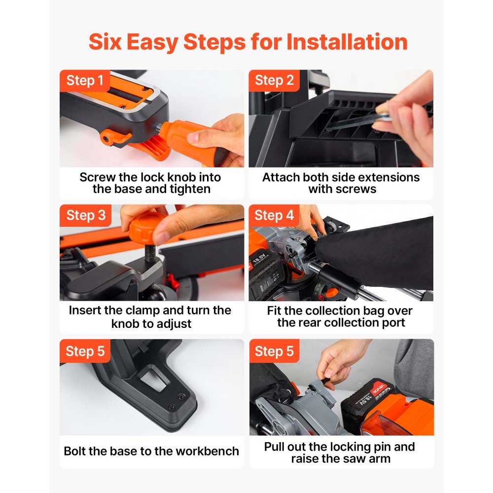 VEVOR Sliding Compound Miter Saw, 7-1/4 inch Blade, DC 18.5V Cordless Miter Saw, with LED Precision Alignment, Adjustable Angles, Battery and Charger Included, for Cutting Wood, Metals, Laminates