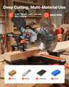 VEVOR Sliding Compound Miter Saw, 7-1/4 inch Blade, DC 18.5V Cordless Miter Saw, with LED Precision Alignment, Adjustable Angles, Battery and Charger Included, for Cutting Wood, Metals, Laminates