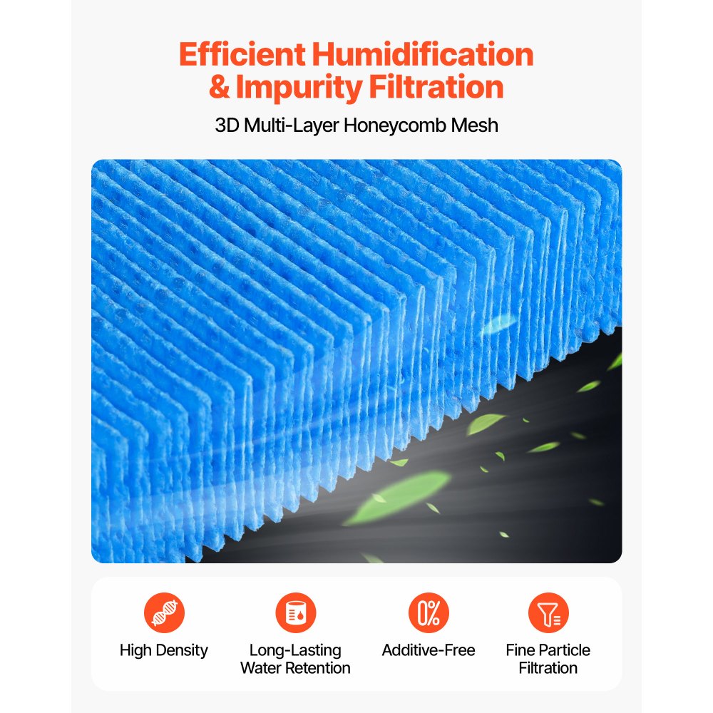 VEVOR Humidifier Replacement Filter, 2 Packs Humidifying Pad Compatible with JC-60/JC-70 Cigar Humidor Water Tank, 3D Multi-Layer Honeycomb Mesh, Cigar Flavor Preservation, Cut-to-Fit for Your Humidor