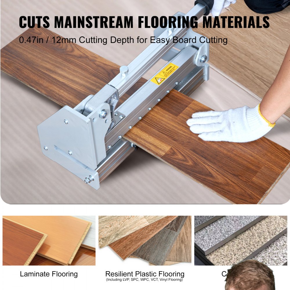 VEVOR Floor Cutter 13 inch, Cuts Vinyl Plank, Laminate, Engineered Hardwood, Siding, 0.47in Cutting Depth Effortless And Easy Cutting, Vinyl Plank Cutter for LVP, WPC, SPC, LVT, VCT, PVC, and More