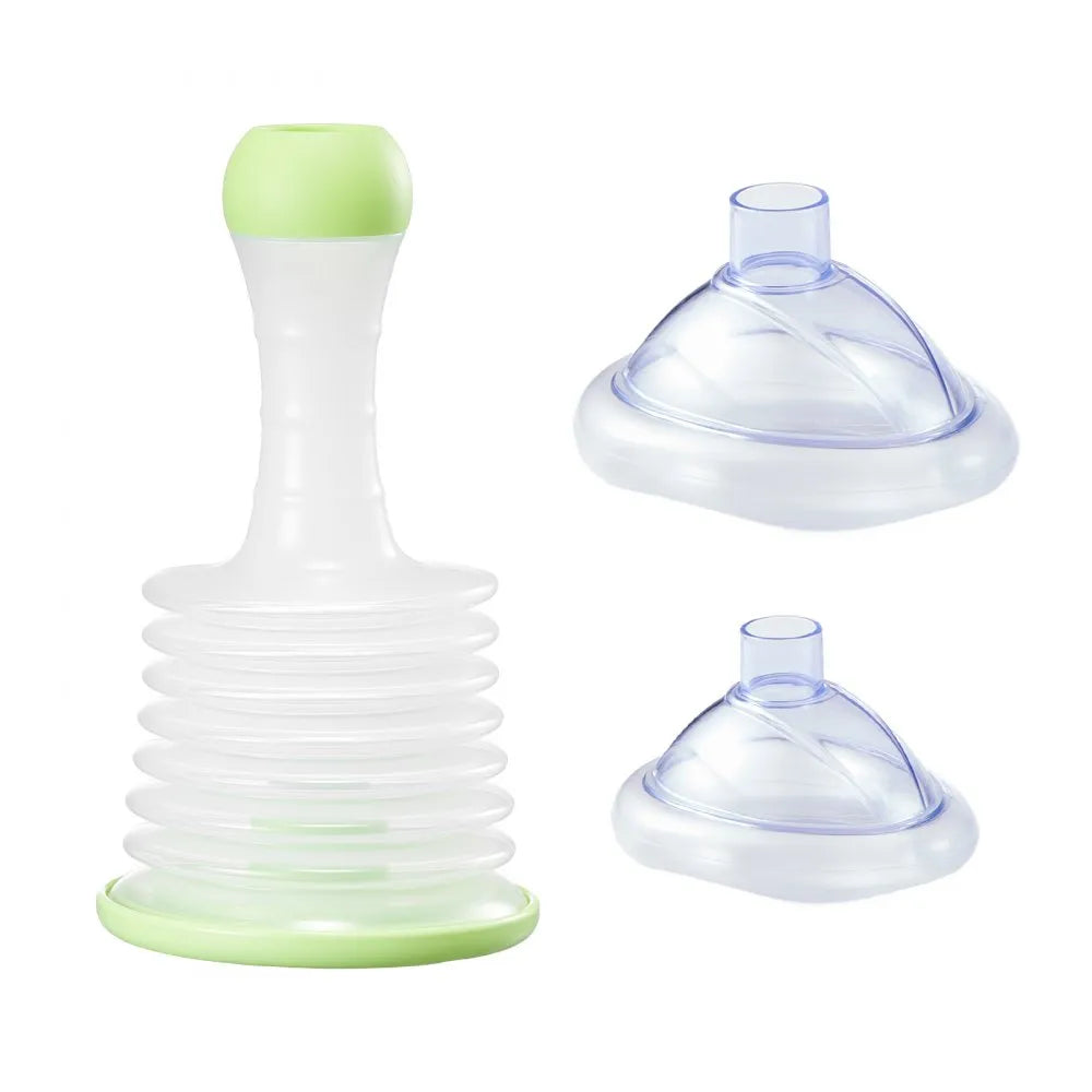 VEVOR Choking Rescue Device, Portable Airway Clear Anti Choking Suction Device with 3 Multi-size Masks and 1 Storage Bag, First Aid Kit for Removing Blocked Objects, for Home, School, Travel