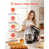 VEVOR Stand Mixer, 6 QT Dough Mixer, 660W 6 + P Speeds Tilt-head Food Mixer with Stainless Steel Bowl, Dough Hook, Wire Whip, Flat Beater, Scraper,Household Stand Mixer for Baking & Mixing, Black