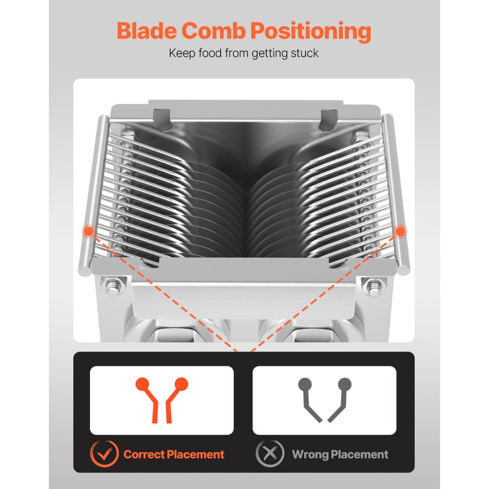 VEVOR Meat Cutter Machine Blade, 7 mm Blade for Commercial Meat Cutter, One Set Blade for SJY-DQ90 Meat Cutting Machine, Stainless Steel, Cutter Slicer Blade Set for Boneless Meat, Soft Vegetables