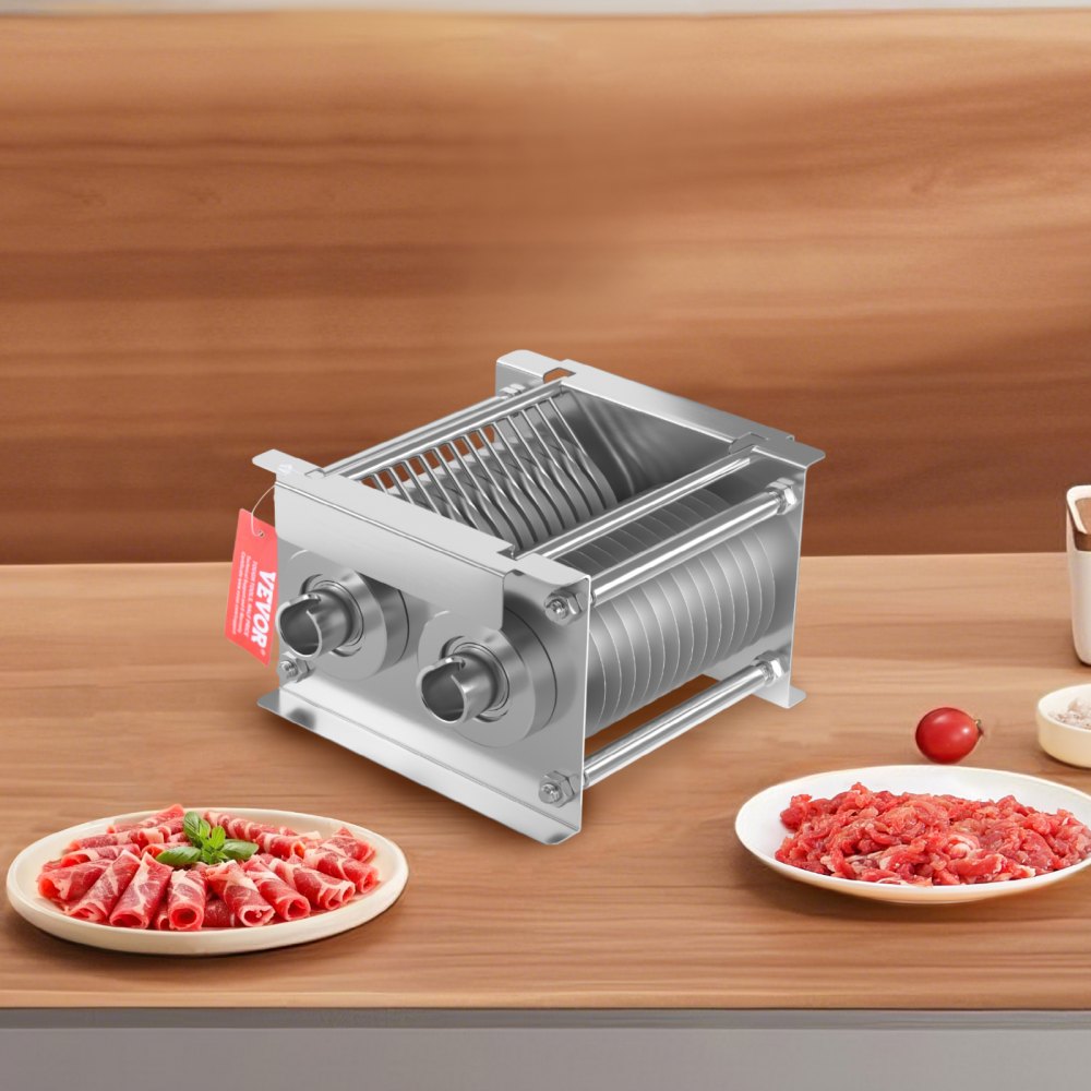 VEVOR Meat Cutter Machine Blade, 7 mm Blade for Commercial Meat Cutter, One Set Blade for SJY-DQ90 Meat Cutting Machine, Stainless Steel, Cutter Slicer Blade Set for Boneless Meat, Soft Vegetables