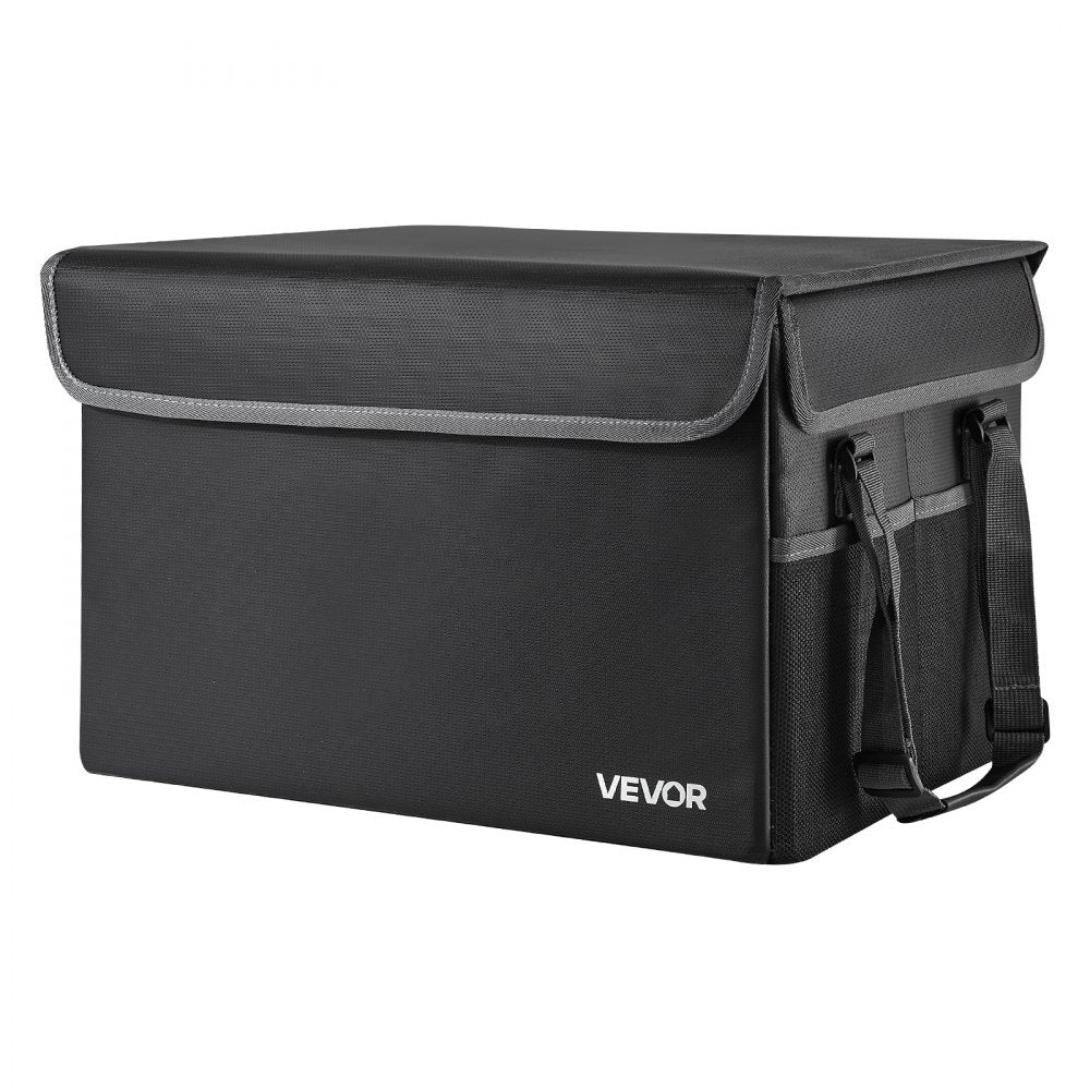 VEVOR Fireproof Document Box, 1832 ℉ Heat Insulated Fireproof & Waterproof Box, Space-Saving and Foldable Design, Portable Home Office Travel File Organizer, for Passports, Important Documents, Files