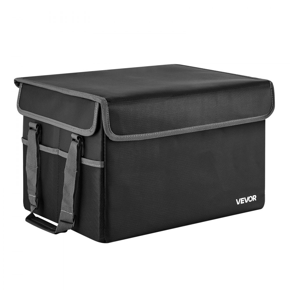 VEVOR Fireproof Document Box, 1832 ℉ Heat Insulated Fireproof & Waterproof Box, Space-Saving and Foldable Design, Portable Home Office Travel File Organizer, for Passports, Important Documents, Files