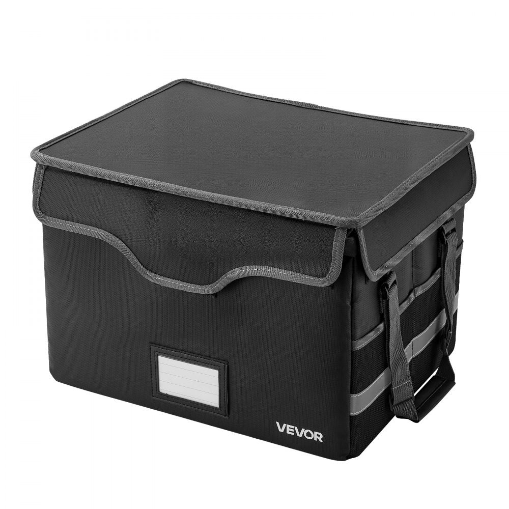 VEVOR Fireproof Document Box, 1832 ℉ Heat Insulated Fireproof & Waterproof Box with Lock, Portable File Storage Security Organizer Home Office Travel Use, for Passports, Important Documents & Files