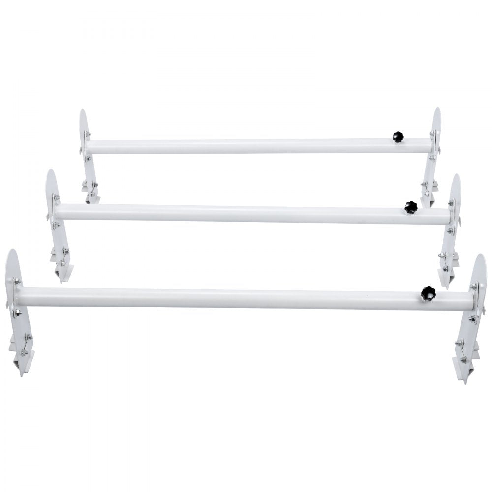 VEVOR Van Roof Ladder Rack, 3 Bars Alloy Steel Roof Racks, 750 LBS Capacity Rain-Gutter Roof Rack, Adjustable Length 40.2" to 74.8", Van Ladder Rack Compatible with Chevrolet Express, GMC Savana, etc
