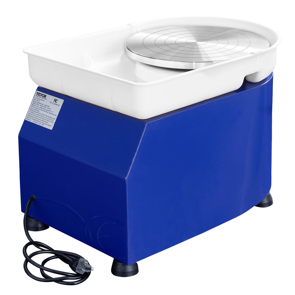 VEVOR Pottery Wheel, 350W, 11 in Clay Wheel Forming Machine, 60-300 RPM Adjustable Speed with Handle and Pedal Control, ABS Detachable Basin, Accessory Kit for Adults and Beginners Craft DIY, Blue