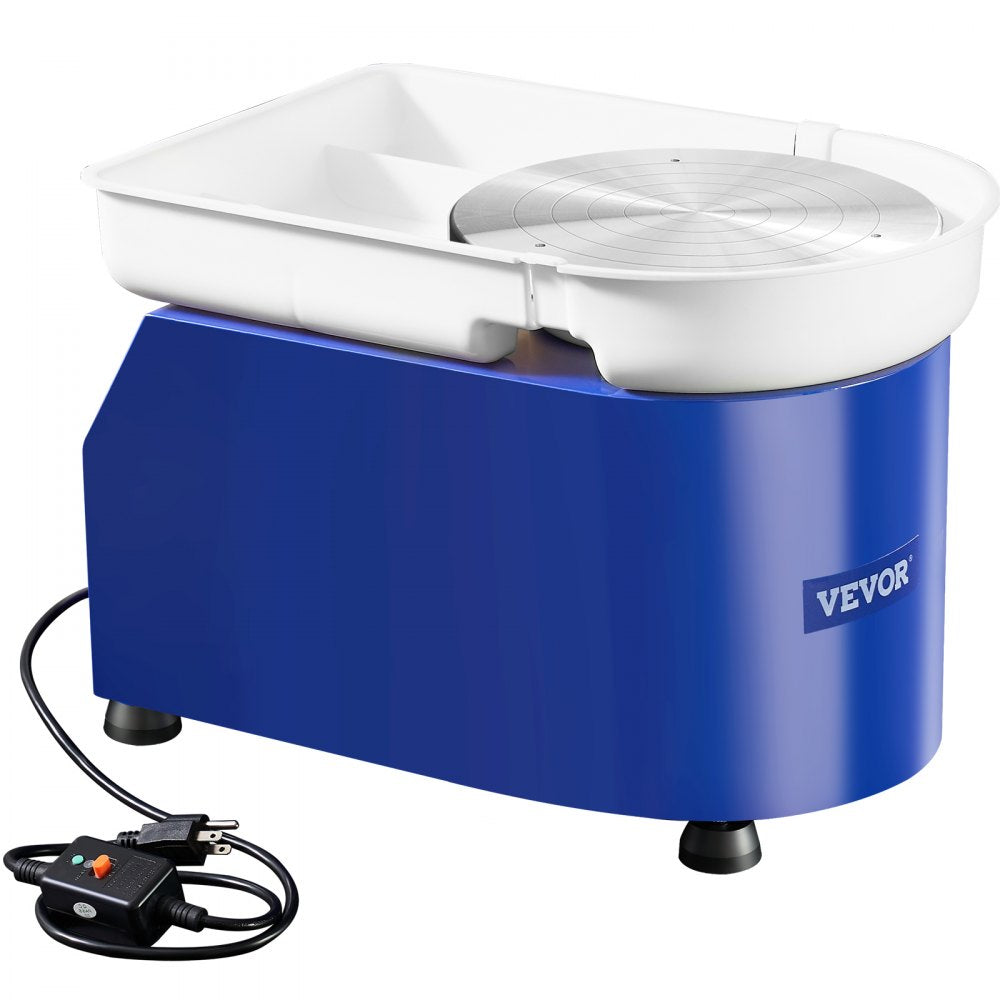 VEVOR Pottery Wheel, 450W, For Adults and Beginners, 11in Clay Wheel Machine,  Adjustable 60-300RPM Speed Handle and Pedal, ABS Detachable Basin, Accessory Kit for Craft DIY, LCD Touch Screen, Blue