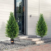 VEVOR Artificial Cedar Topiary Tree, 36 inch Tall (2 Pieces), with Extra Leaves & Pot Faux Evergreen Fake Pine Cypress Trees Plant, UV Rated Artificial Greenery Set for Home Decor Indoor/Outdoor