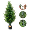 VEVOR Artificial Cedar Topiary Tree, 36 inch Tall (2 Pieces), with Extra Leaves & Pot Faux Evergreen Fake Pine Cypress Trees Plant, UV Rated Artificial Greenery Set for Home Decor Indoor/Outdoor