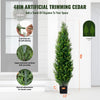VEVOR Artificial Cedar Topiary Tree, 48 inch Tall (2 Pieces), with Extra Leaves & Pot Faux Evergreen Fake Pine Cypress Trees Plant, UV Rated Artificial Greenery Set for Home Decor Indoor/Outdoor