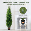 VEVOR Artificial Cedar Topiary Tree, 48 inch Tall (2 Pieces), with Extra Leaves & Pot Faux Evergreen Fake Pine Cypress Trees Plant, UV Rated Artificial Greenery Set for Home Decor Indoor/Outdoor