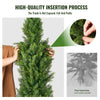 VEVOR Artificial Cedar Topiary Tree, 48 inch Tall (2 Pieces), with Extra Leaves & Pot Faux Evergreen Fake Pine Cypress Trees Plant, UV Rated Artificial Greenery Set for Home Decor Indoor/Outdoor
