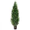 VEVOR Artificial Cedar Topiary Tree, 48 inch Tall (2 Pieces), with Extra Leaves & Pot Faux Evergreen Fake Pine Cypress Trees Plant, UV Rated Artificial Greenery Set for Home Decor Indoor/Outdoor