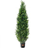 VEVOR Artificial Cedar Topiary Tree, 60 inch Tall (2 Pieces), with Extra Leaves & Pot Faux Evergreen Fake Pine Cypress Trees Plant, UV Rated Artificial Greenery Set for Home Decor Indoor/Outdoor