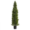 VEVOR Artificial Topiary Cedar Trees, 60 inch 2 Set Faux Pine Shrubs Plants, Fake Silk Tree Look Real, Easy Assembly for Decor Front Porch Outdoor Patio Garden Balcony Backyard Indoor Office