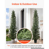 VEVOR Artificial Topiary Cedar Tree 8 Ft Set of 2 with Pot Greenery Decor, Premium PE Fake Trees, Year-Round Indoor & Outdoor Faux Green Plant for Front Door, Entryway, Porch, Balcony, Patio, Garden