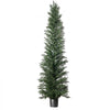VEVOR Artificial Topiary Cedar Tree 8 Ft Set of 2 with Pot Greenery Decor, Premium PE Fake Trees, Year-Round Indoor & Outdoor Faux Green Plant for Front Door, Entryway, Porch, Balcony, Patio, Garden