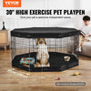 VEVOR Dog Playpen, 8 Pcs 30"H x 24"W Panels Foldable Metal Pet Exercise Pen, Dog Fence Indoor and Outdoor Pen with Door, Bottom Pad and Top Cover, Pet Playpen for Dogs, Cats, Other Small Animals