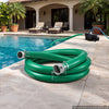 VEVOR Suction Hose 3" x 20 ft Heavy Duty PVC Suction Pump Hose Assembly, for Swimming Pool Trash Pump, 60 PSI Max Pressure, Weather & Burst-Resistant, Male x Female Cam and Groove Fittings, Green