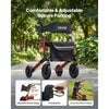 VEVOR Rollator Walker with Seat for Seniors, Ultra Compact 3-Fold Rolling Walker, Lightweight Aluminum Mobility Walking Aid with PU Solid Wheels, Adjustable Handle, Cup & Cane Holder - Supports 300LBS