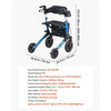 VEVOR Rollator Walker with Seat for Seniors, Ultra Compact 3-Fold Rolling Walker, Lightweight Aluminum Mobility Walking Aid with PU Solid Wheels, Adjustable Handle, Cup & Cane Holder - Supports 300LBS