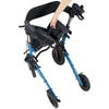 VEVOR Rollator Walker with Seat for Seniors, Ultra Compact 3-Fold Rolling Walker, Lightweight Aluminum Mobility Walking Aid with PU Solid Wheels, Adjustable Handle, Cup & Cane Holder - Supports 300LBS