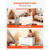 VEVOR Kids Storage Bench, Wooden Toy Box Chest, Large Storage Cabinet with Safety Hinge, Toddlers Storage Bench for Playroom, Living Room or Entryway, Easy Assembly, 38.98 x 15.55 x 18.9 in, White