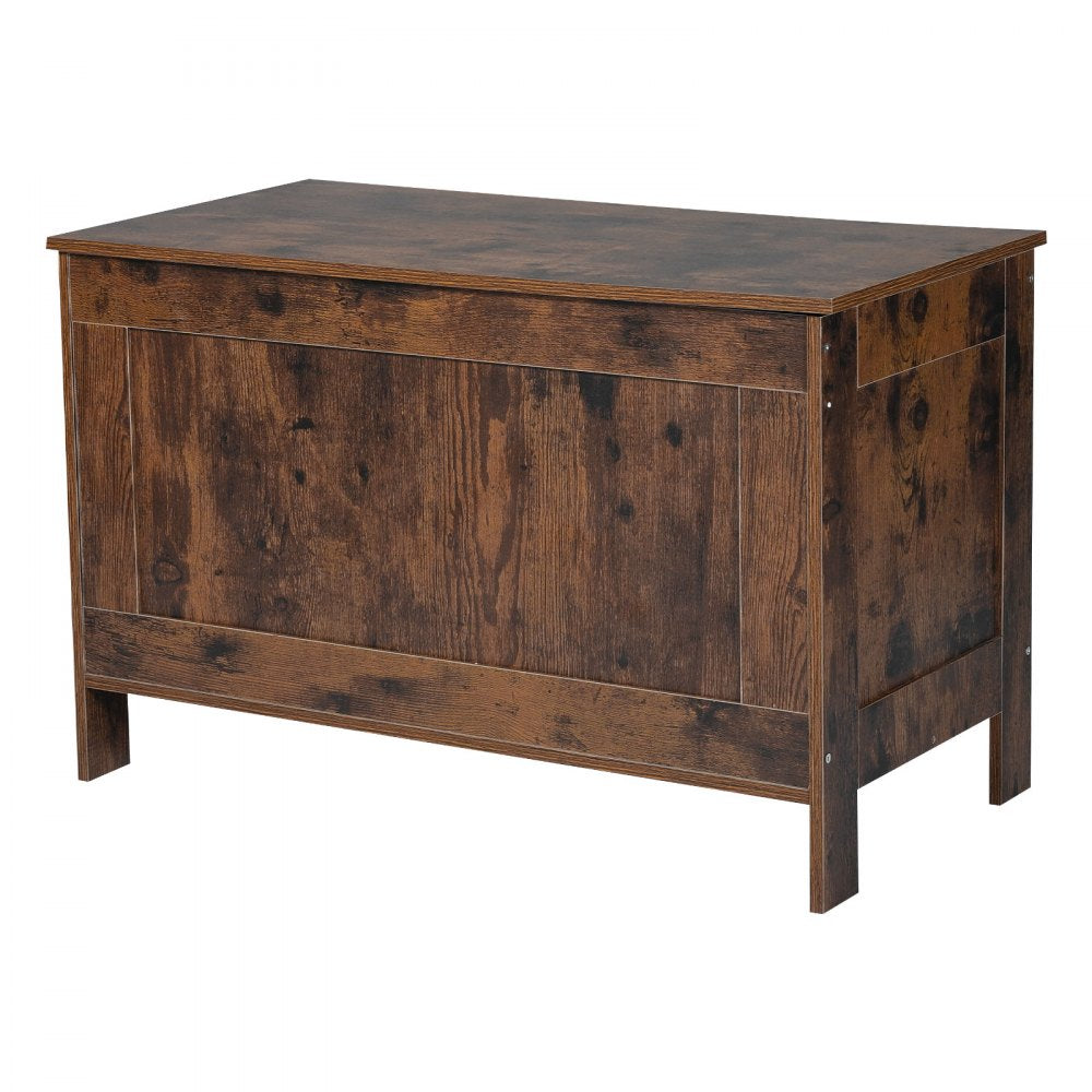 VEVOR Kids Storage Bench, Wooden Toy Box Chest, Large Storage Cabinet with Safety Hinge, Toddlers Retro Storage Bench for Playroom, Living Room or Entryway, 29.7 x 15.3 x 18.9 in, Easy Assembly, Brown