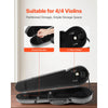 VEVOR 4/4 Full Size Violin Case, Built-in Hygrometer, Lightweight Portable Travel Carrying Bag, with Plush Lining, Dual Shoulder Straps, Anti-Scratch, Professional Triangular Shape, for Violin, Black