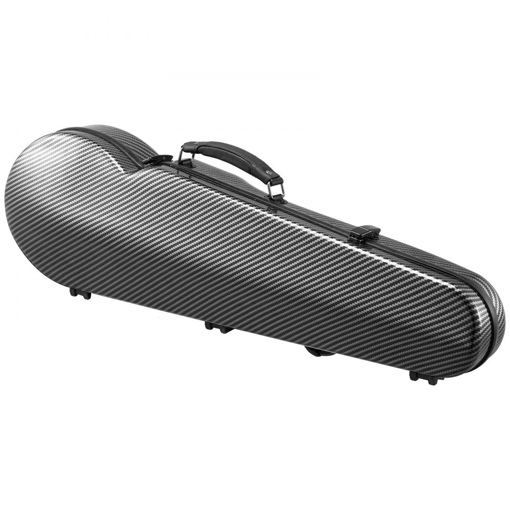 VEVOR 4/4 Full Size Violin Case, Built-in Hygrometer, Lightweight Portable Travel Carrying Bag, with Plush Lining, Dual Shoulder Straps, Anti-Scratch, Professional Triangular Shape, for Violin, Black