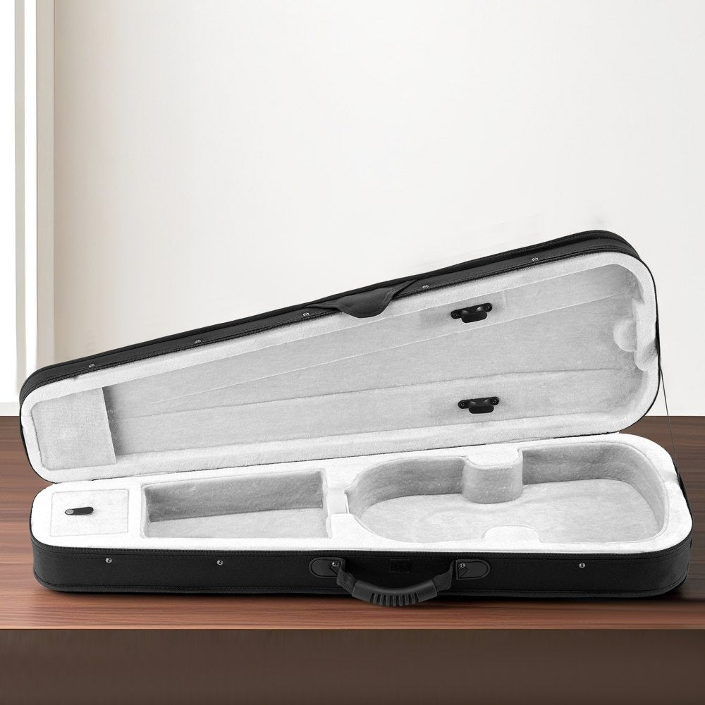 VEVOR 4/4 Full Size Violin Case, Nylon Waterproof, Lightweight Portable Travel Carrying Bag, with Plush Lining, Dual Shoulder Straps, Anti-Scratch, Professional Triangular Shape, for Violin, Black