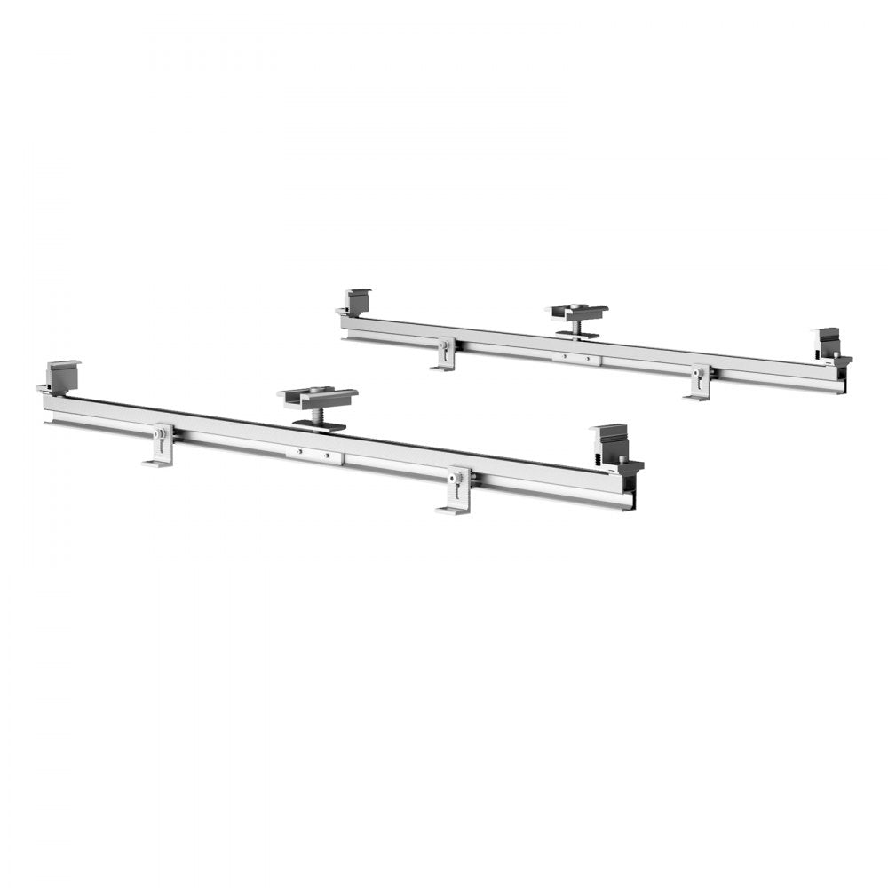 VEVOR Solar Panel Mounting Brackets, Solar Panel Mount Kit with 4 x 30" Aluminum Rails, 4 End Clamps and 2 Mild Clamps, Solar Panel Mount Brackets for Metal Roof, Concrete Roof, Wood Roof, Tile Roof