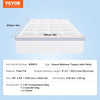 VEVOR Mattress Topper, Queen Size, 1" Thickness, Fiber Fill Pad with Detachable and Washable Layer, Comfortable Supportive, Cooling, Breathable, with Detachable Bedside Pocket for Holding Small Items