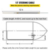 Outboard Boat Steering With 12’ Steering Cable Marine Steering System 3/4'' Shaft