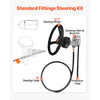 VEVOR Outboard Steering System 16\' Outboard Steering Kit 16 Feet Boat Steering Cable with 13\" Wheel Durable Marine Steering System