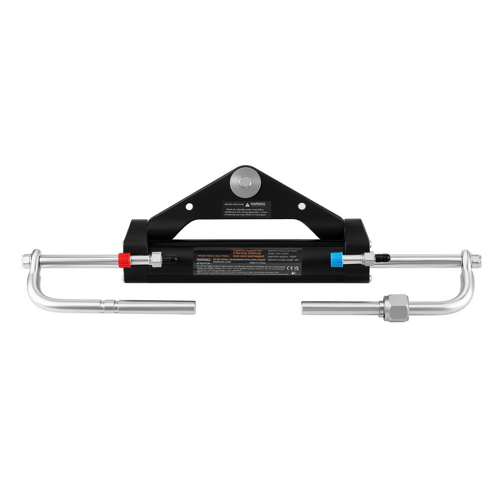 VEVOR Hydraulic Steering Kit 150HP Hydraulic Outboard Steering System 24 ft, Marine Boat Steering System, 2.5 MPa Helm Pump, Two-Way Lock Cylinder, 24 Feet High-Strength Hoses, for Single-Engine Use