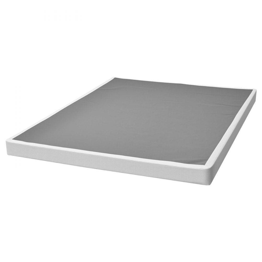 VEVOR Box Spring, Queen Size Bed Frame with Washable Fabric Cloth, Heavy Duty Metal Frame for Queen Bed, 4 in Mattress Foundation, 3500 lbs Max Weight Capacity, Easy Assembly, 79.1 L x 59.4 W x 4 H in