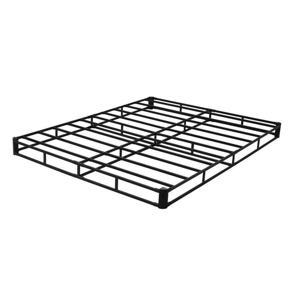 VEVOR Box Spring, Queen Size Bed Frame with Washable Fabric Cloth, Heavy Duty Metal Frame for Queen Bed, 5.1 in Mattress Foundation, 3500 lbs Max Weight Capacity, Easy Assembly, 79.1 x 59.6 x 5.1 in