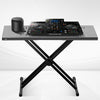 VEVOR DJ Table Stand, (32"-43") x 18" Portable DJ Laptop and Controller Stand, Lightweight DJ Desk DJ Booth Adjustable Height DJ Stand, Foldable Double-X Keyboard Stand & Tabletop, Audio Mixer Stand