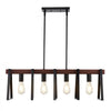 VEVOR 4-Light Kitchen Island Pendant Lights, 60W, Adjustable Dining Room Light Fixture with 2 x 6'' and 6 x 12'' Rods, Industrial Metal Frame Farmhouse Linear Chandeliers Lighting for Dining Room, E26